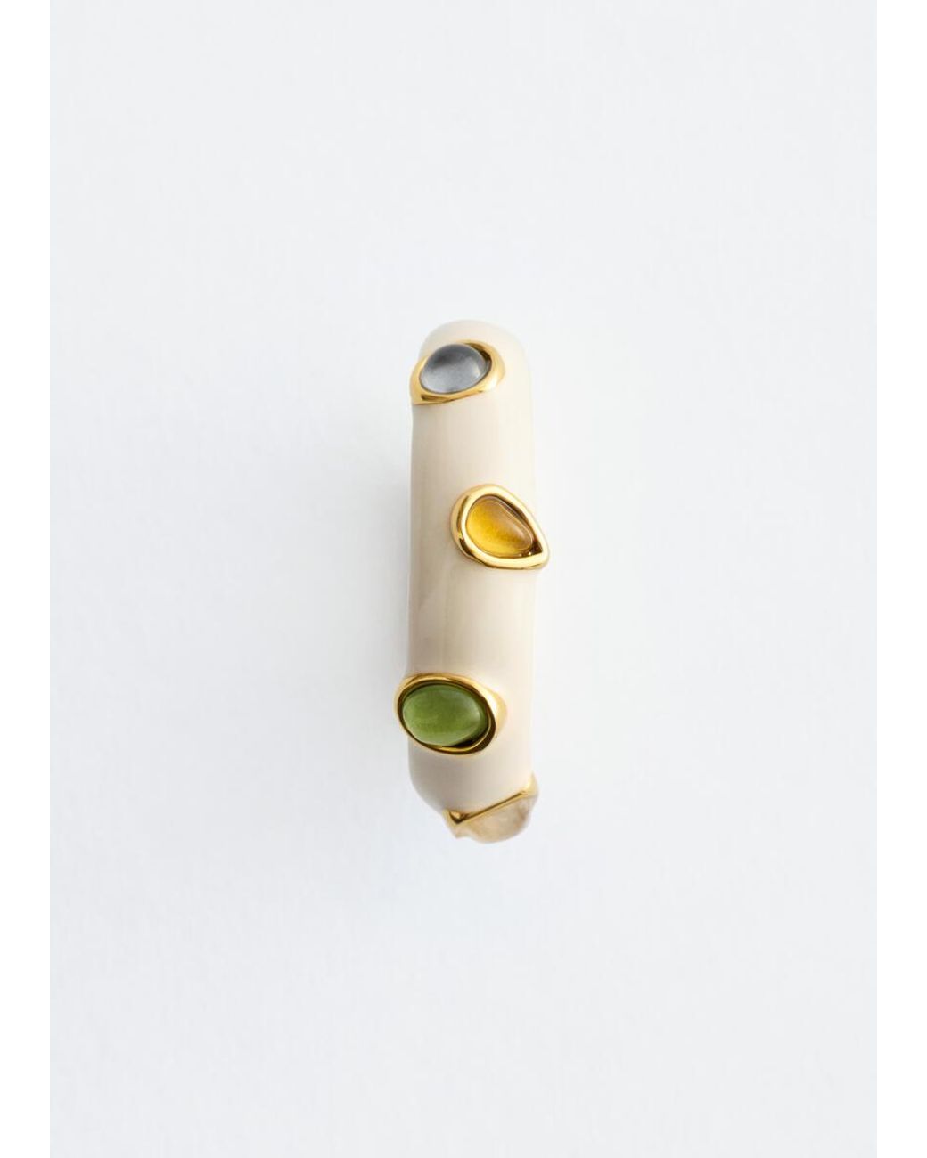 & Other Stories White Multi-Coloured Brass Ring