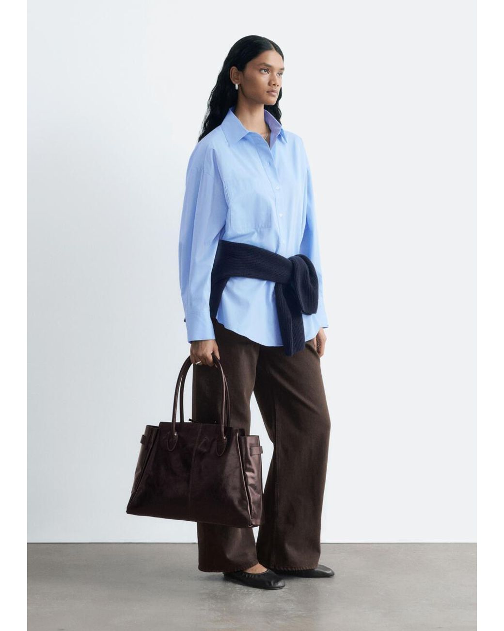 & Other Stories Blue Oversized Cotton Shirt