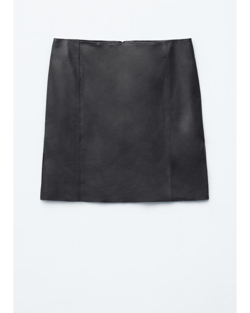 & Other Stories White Knee-Length Leather Skirt