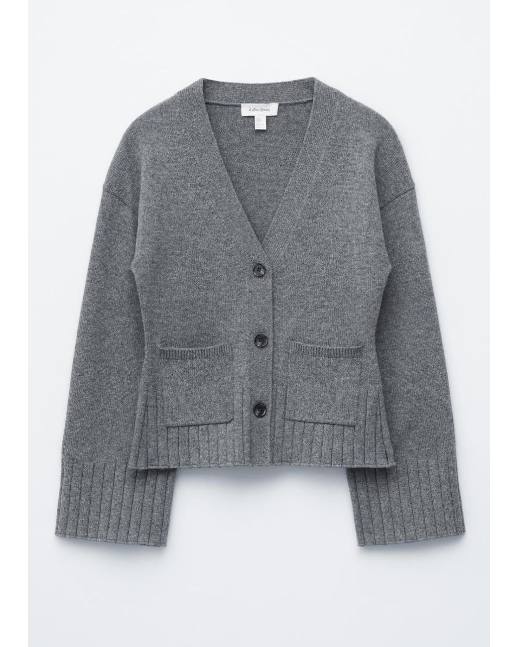 & Other Stories Gray Tapered Knit Cardigan