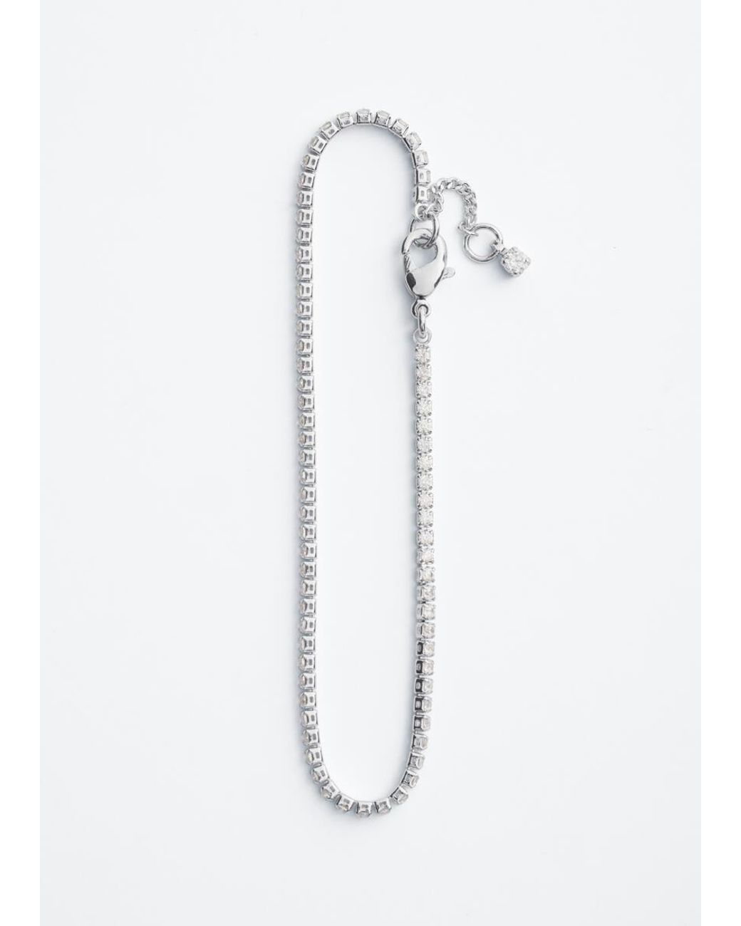 & Other Stories White Rhinestone Chain Bracelet
