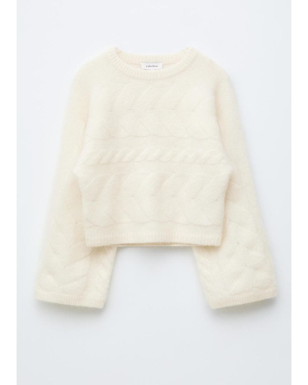 & Other Stories White Mohair-Blend Cable-Knit Jumper