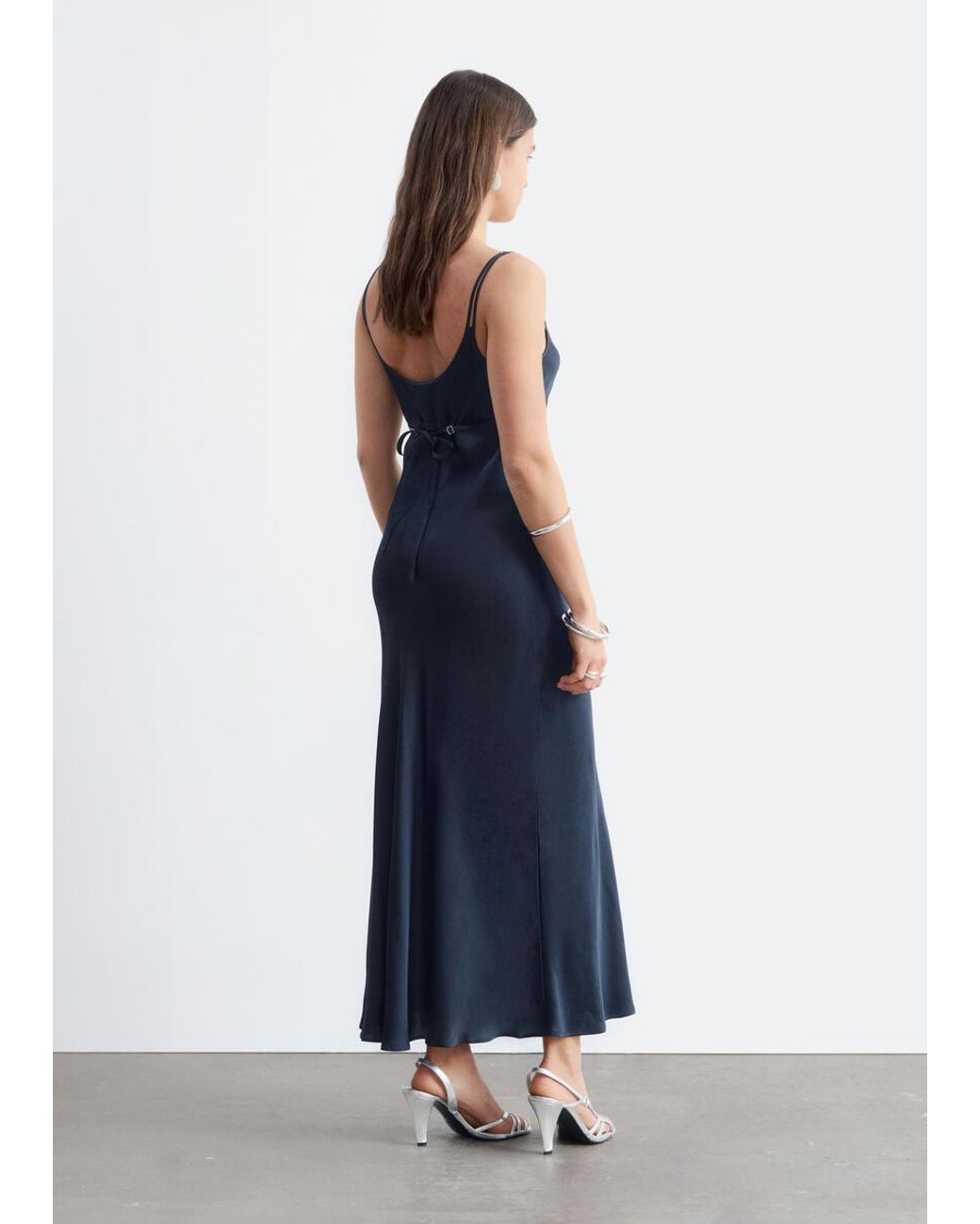 & Other Stories Blue Double-Strap Slip Dress