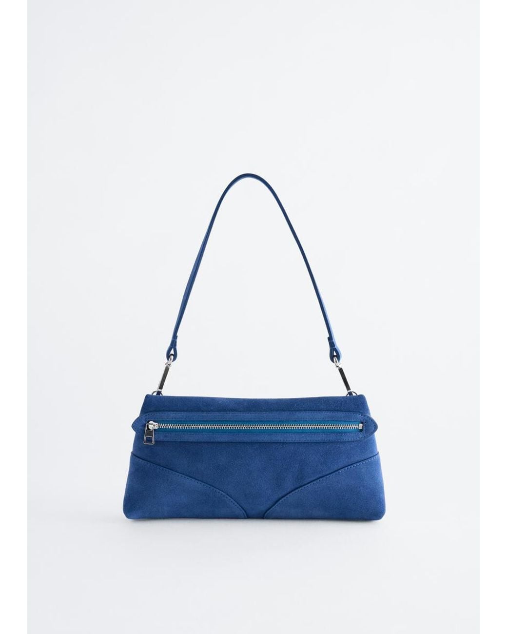 & Other Stories Blue Split Suede Shoulder Bag