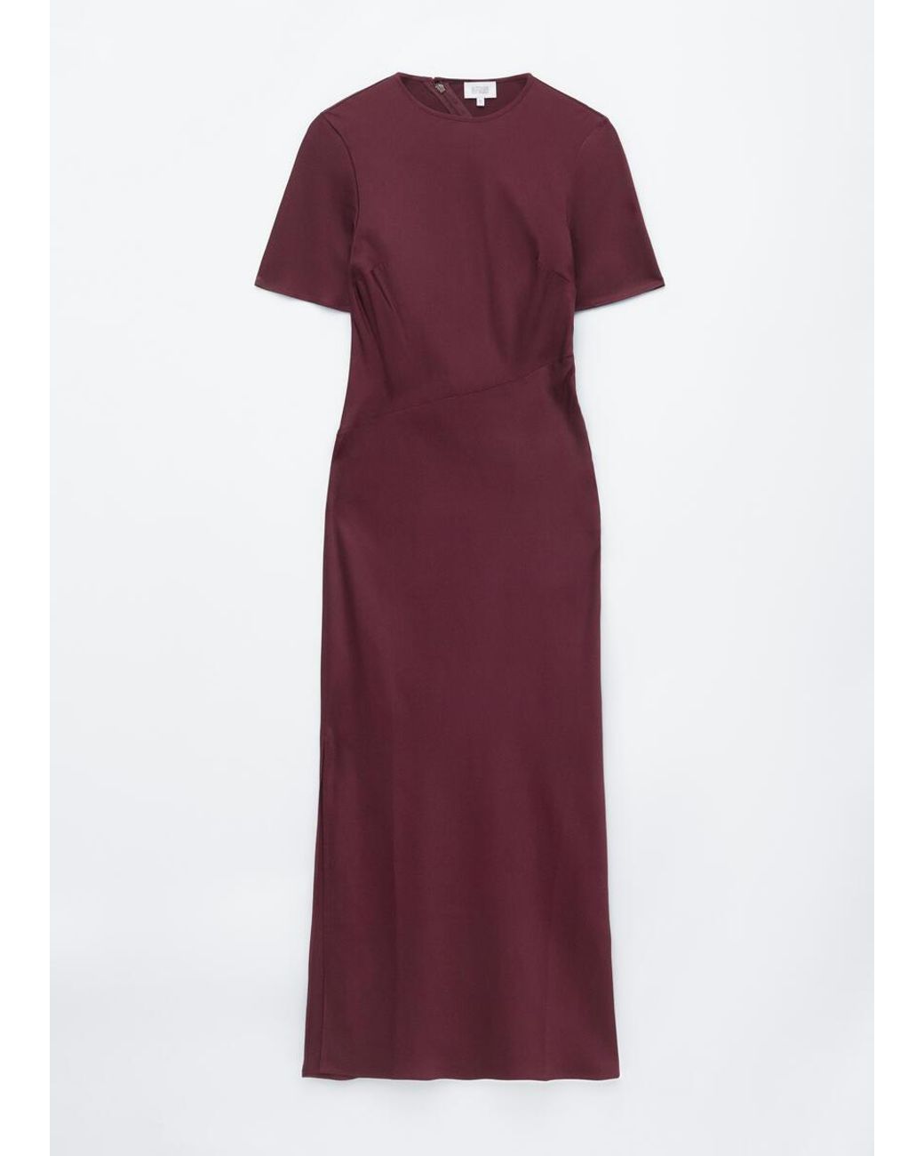 & Other Stories Red Short-Sleeve Long Dress