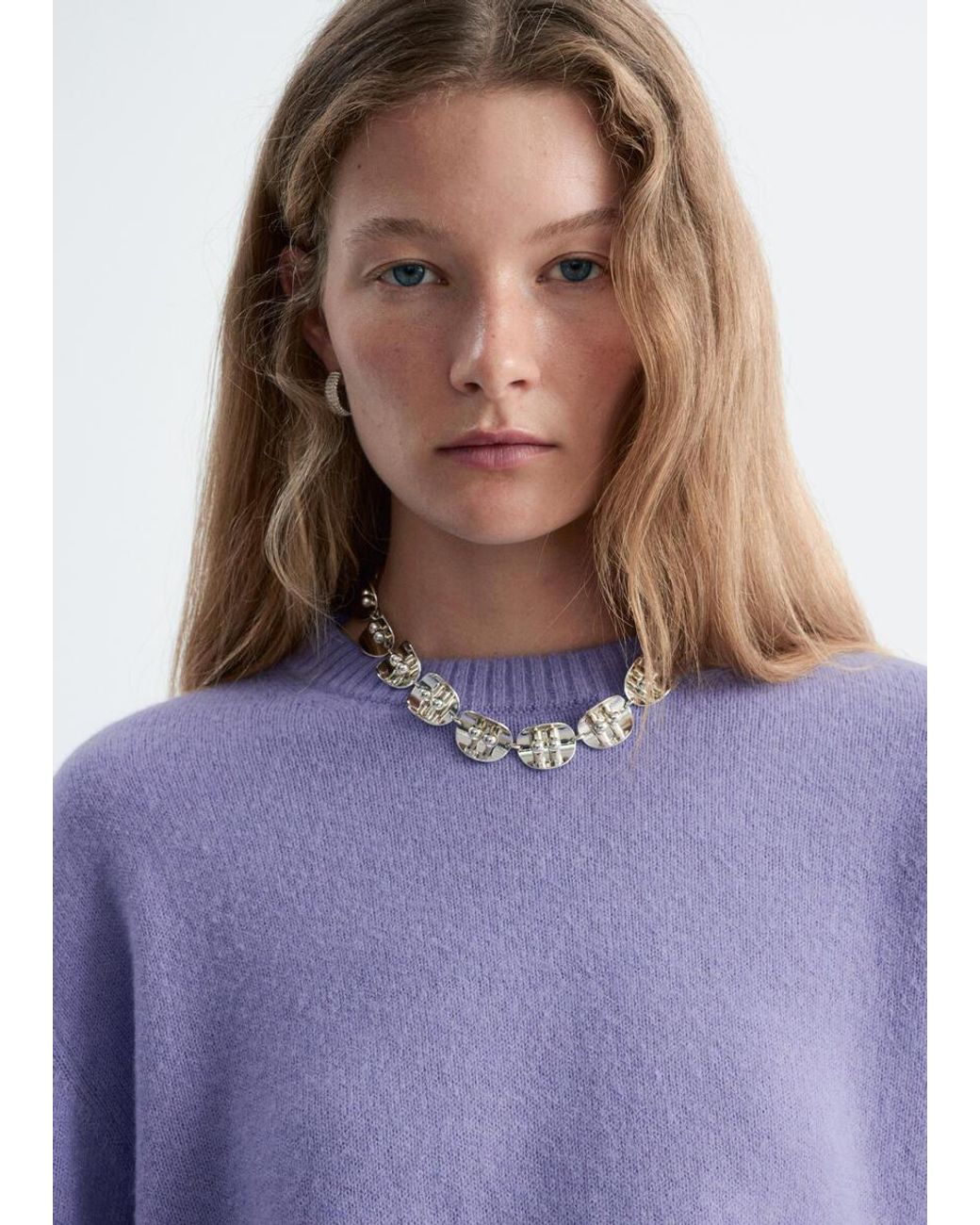 & Other Stories Blue Boxy Knit Jumper