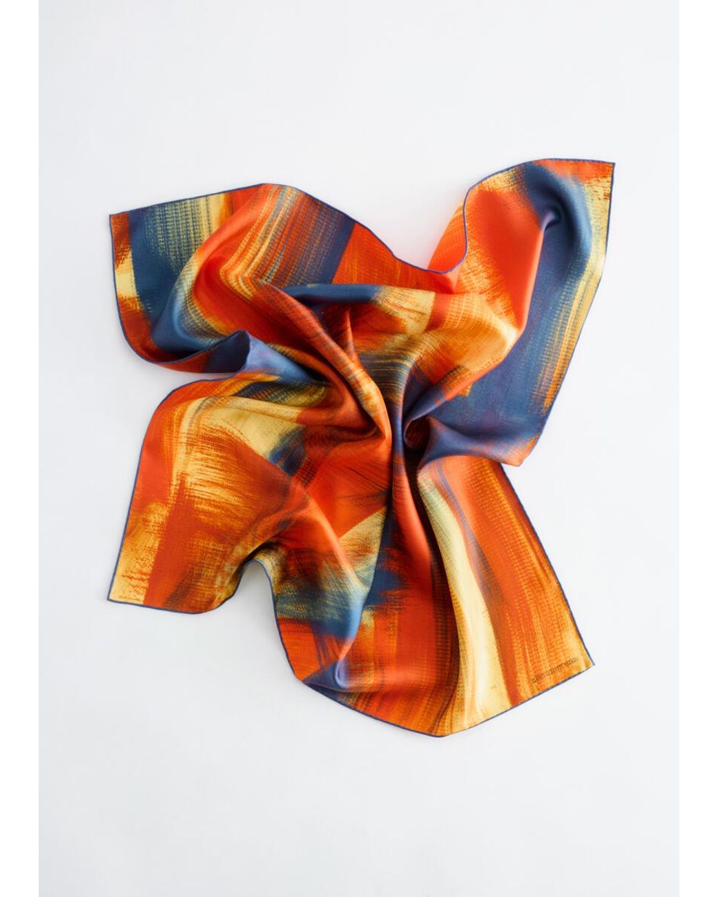 & Other Stories Orange Brush Stroke Silk Scarf