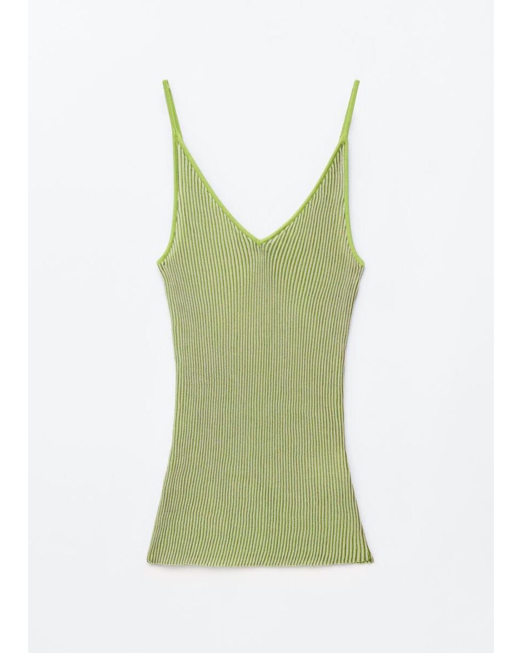 & Other Stories Green Rib-Knit Camisole