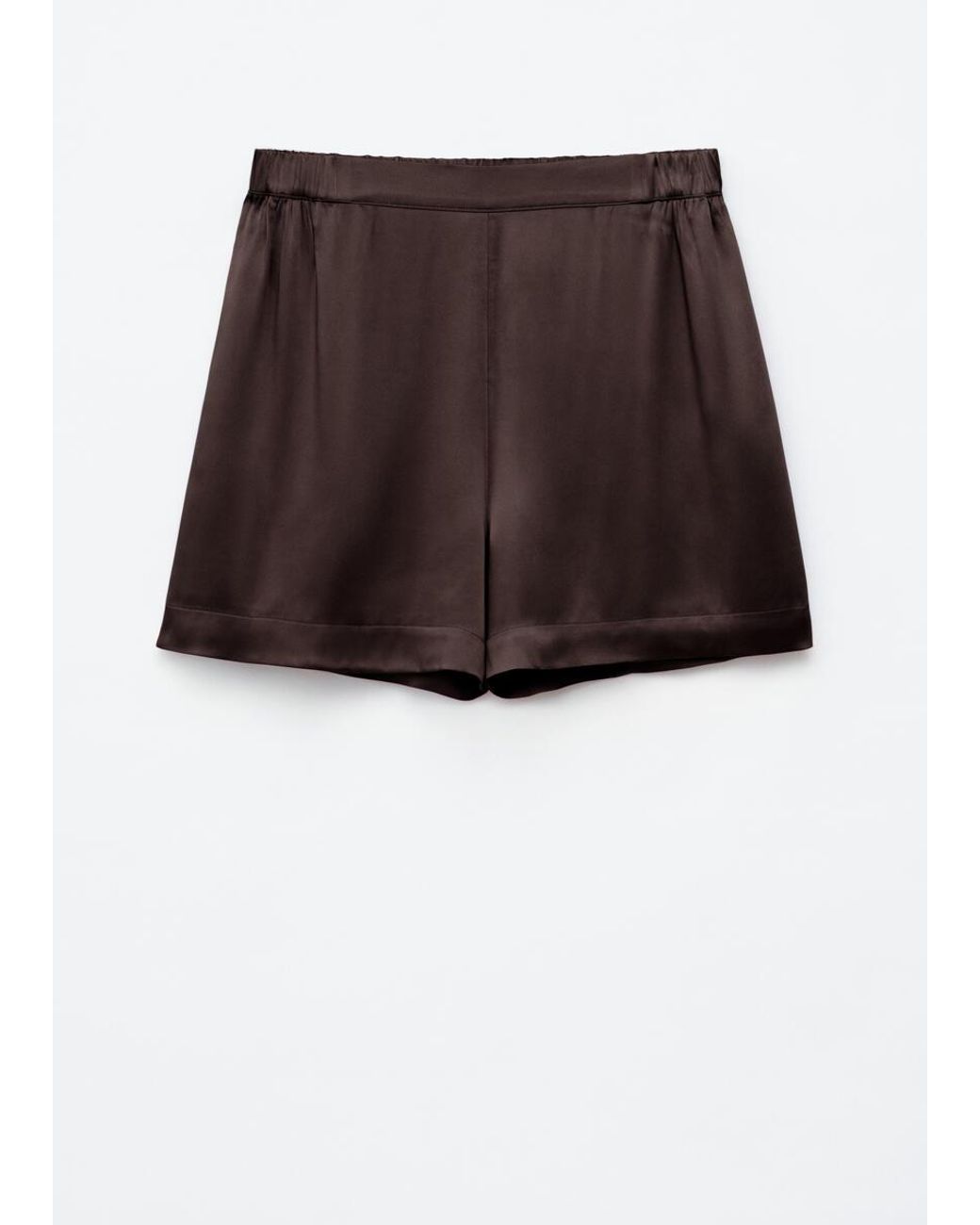 & Other Stories Brown Satin Pull-On Shorts