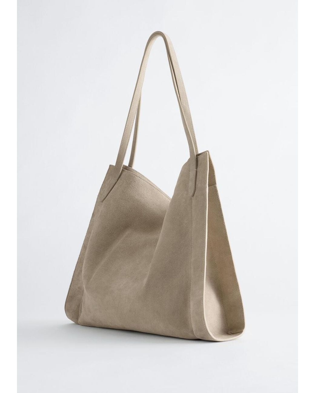 & Other Stories White Split Suede Tote