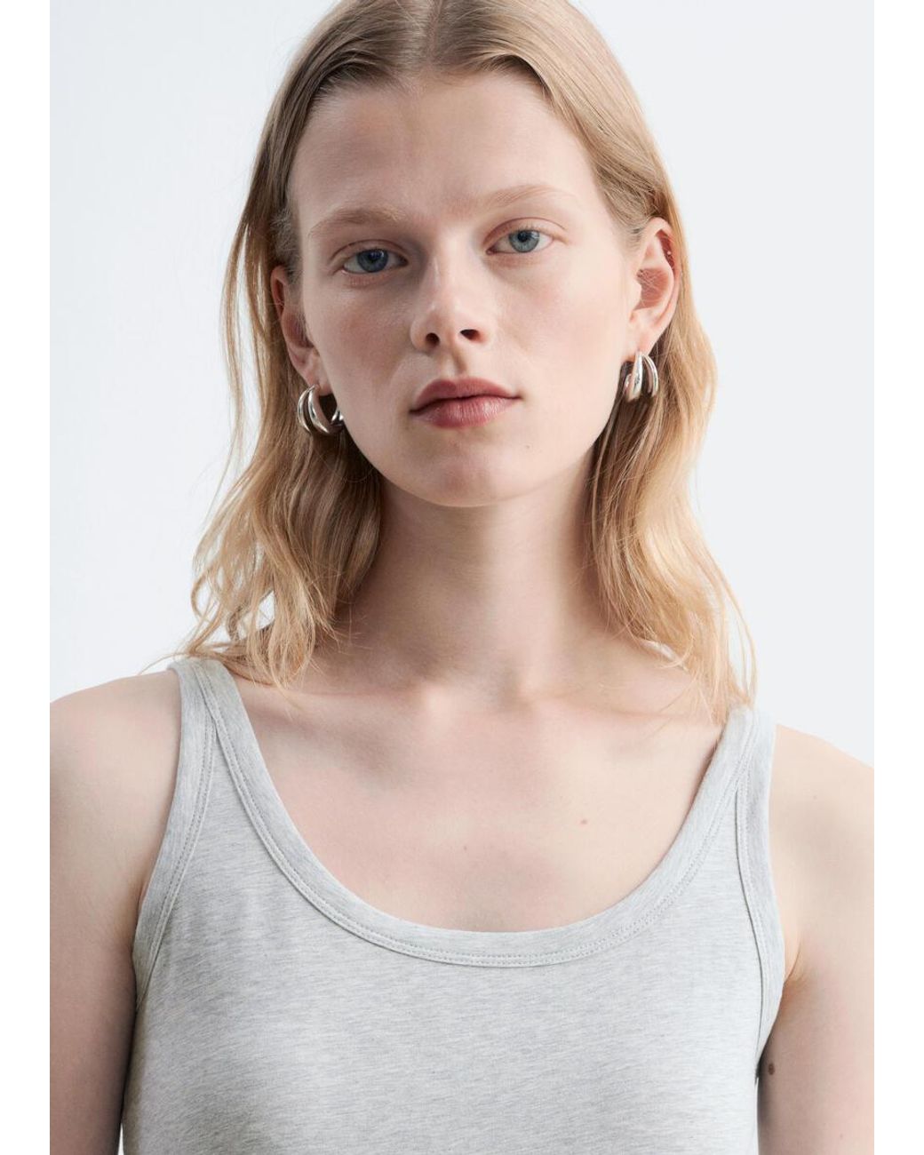 & Other Stories White Scoop-Neck Tank Top