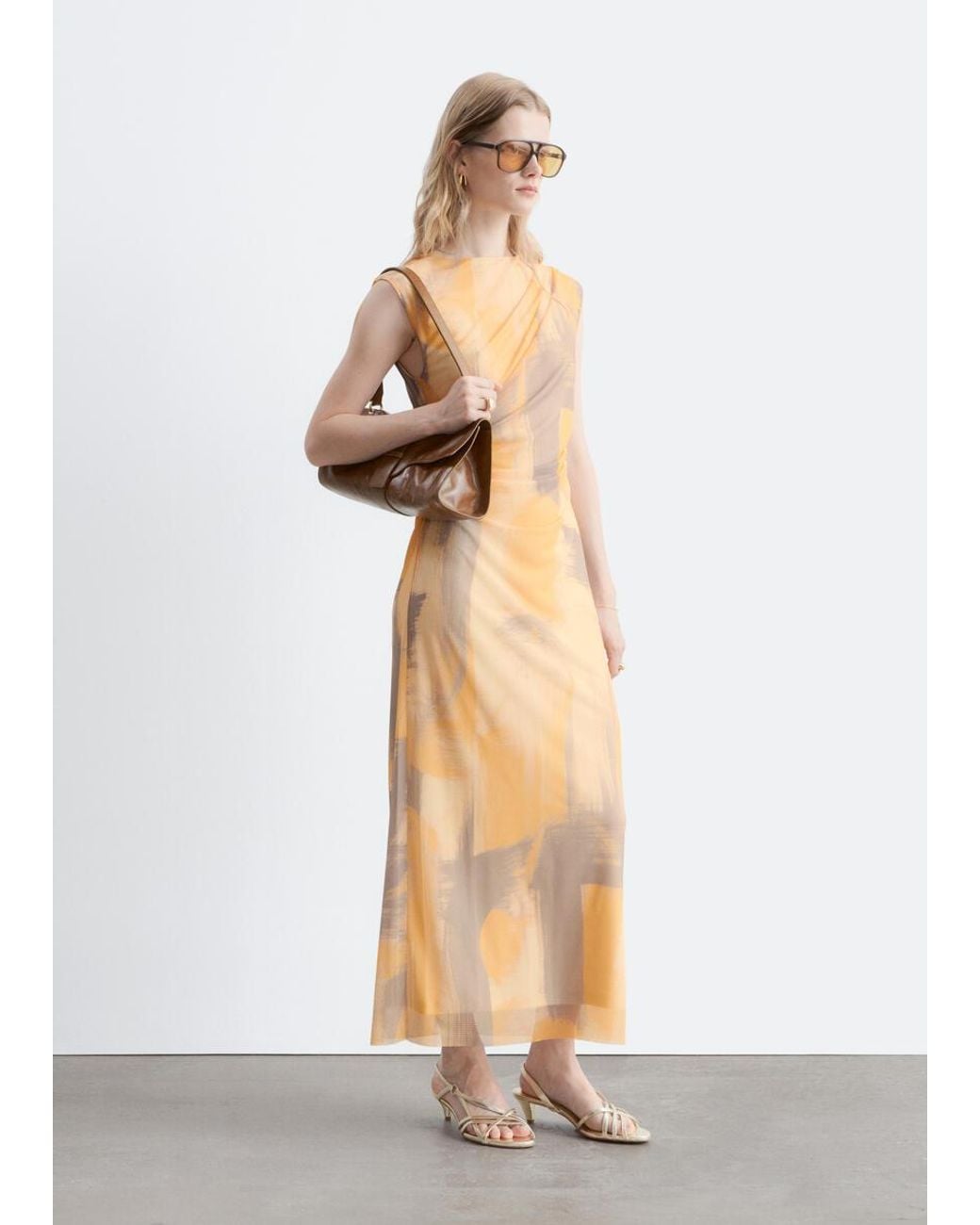 & Other Stories White Sleeveless Draped Dress