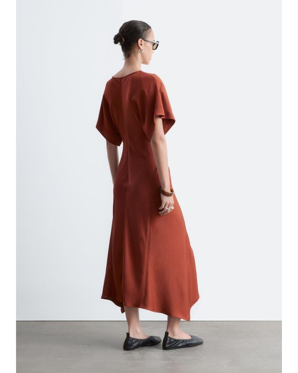 & Other Stories Red V-Neck Maxi Dress