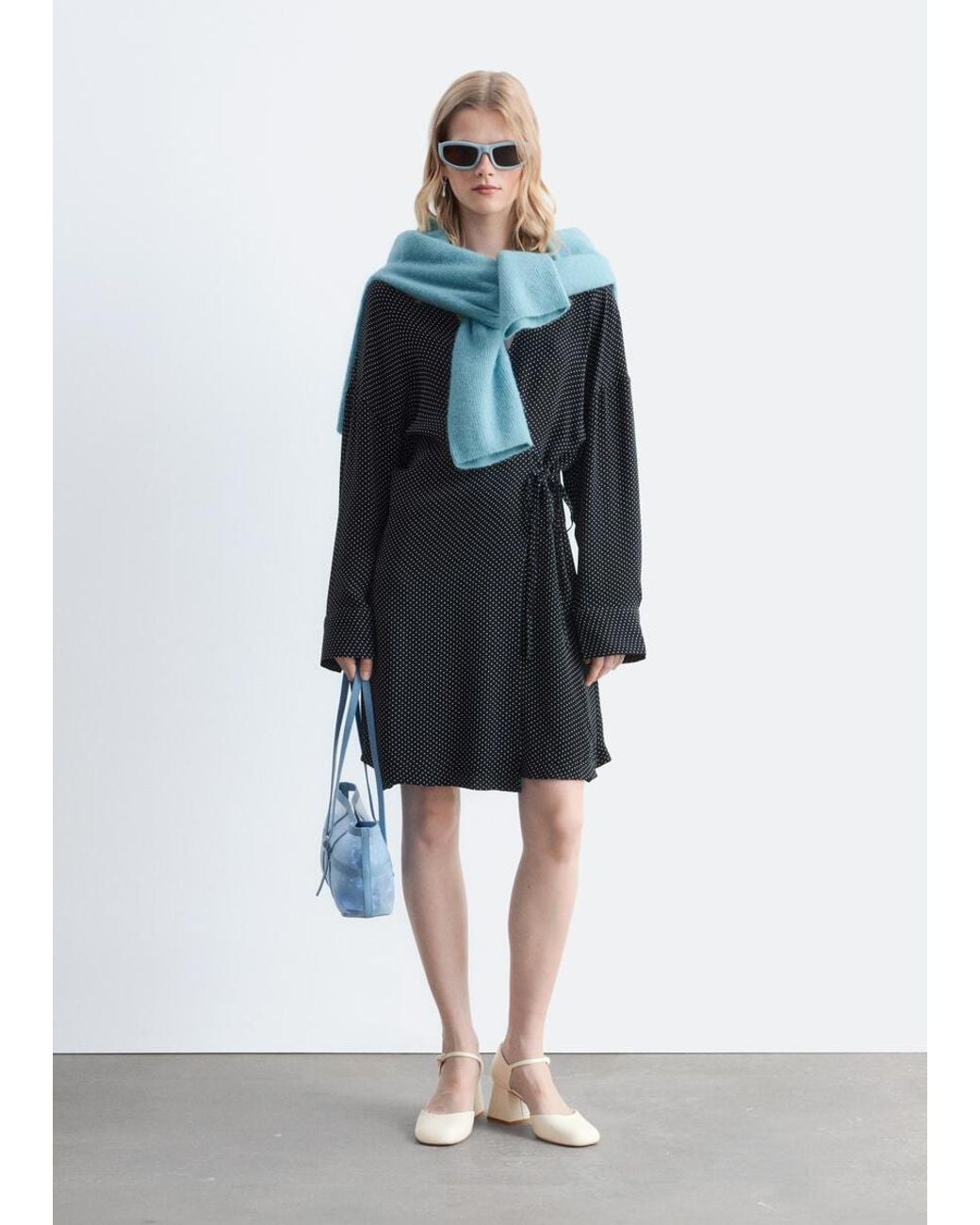 & Other Stories Black Block Heel Leather Pump