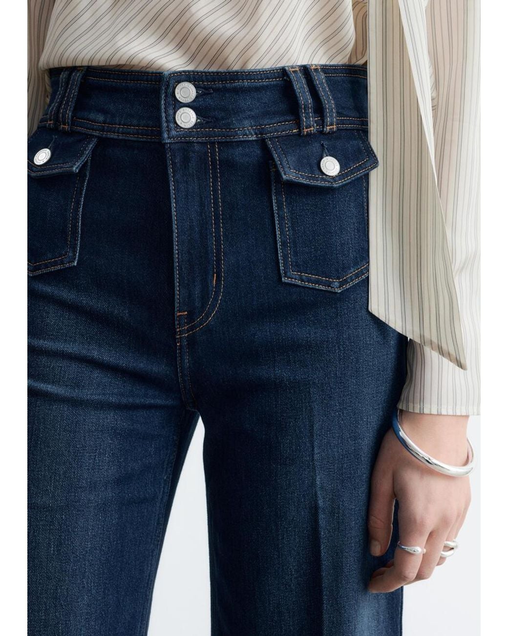 & Other Stories Blue Press-Crease Flared Jeans