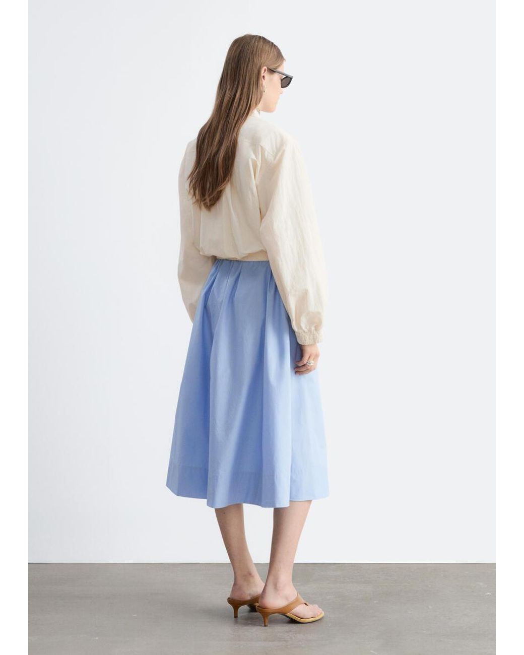 & Other Stories Blue Zip-Front Short Jacket
