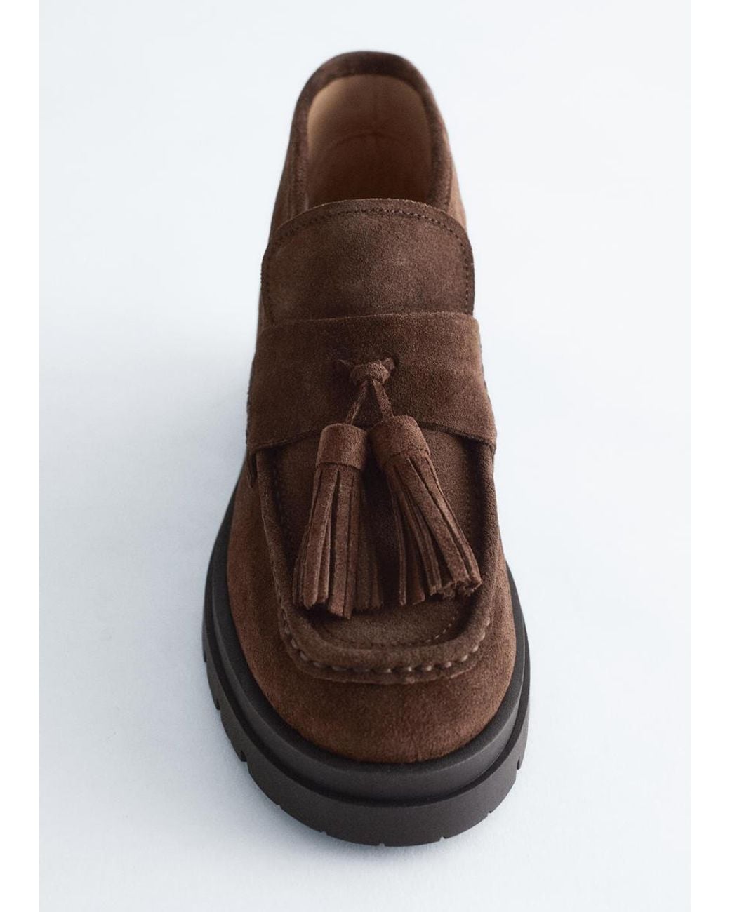 & Other Stories Black Tasseled Suede Ankle Loafers
