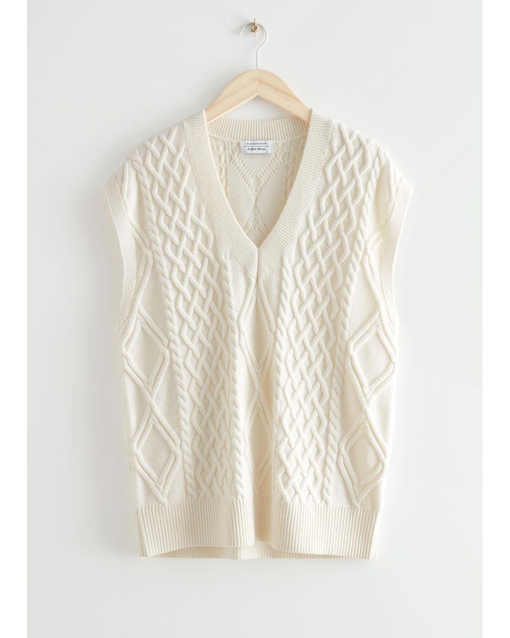 Stories Oversized Cable Knit Vest 