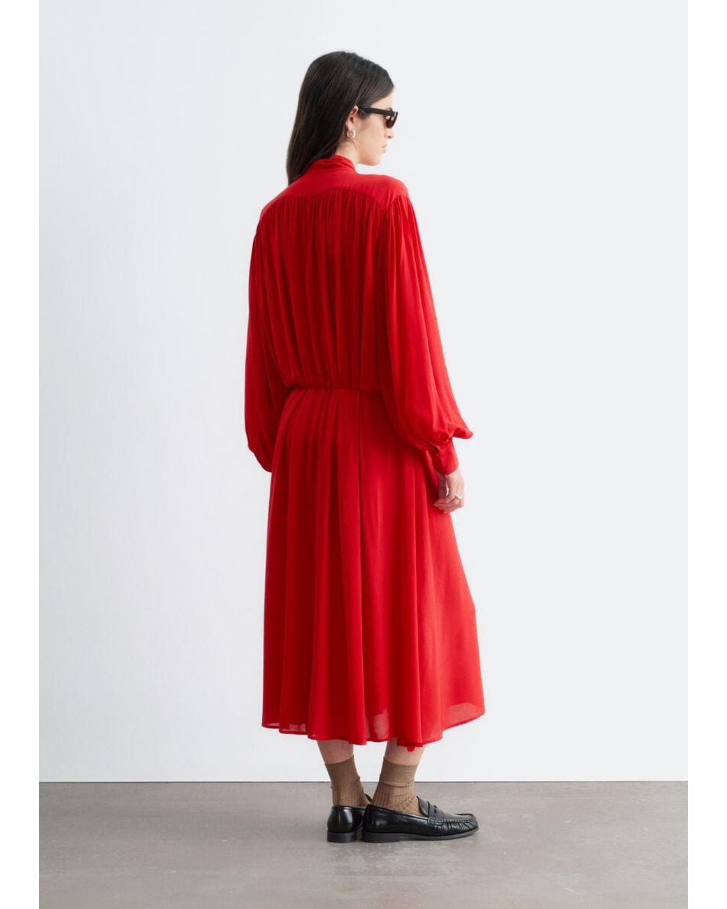 Robe Midi Avec Liens À L'Encolure & Other Stories en coloris Red