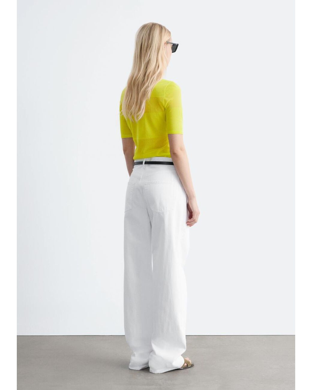 & Other Stories Yellow Sheer Knitted T-Shirt
