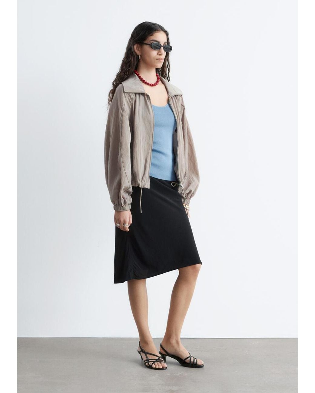 & Other Stories Gray Sporty Drawstring Jacket