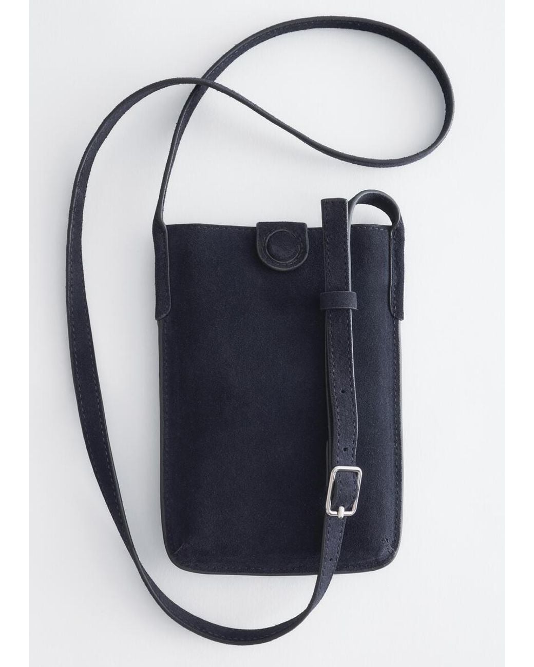 & Other Stories White Moulded Split-Suede Phone Bag