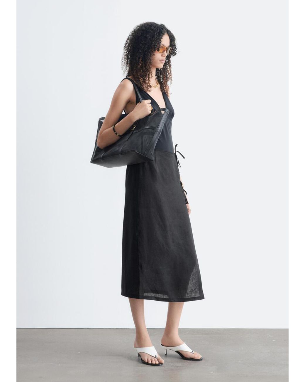 & Other Stories White Tie-Band Linen Sarong
