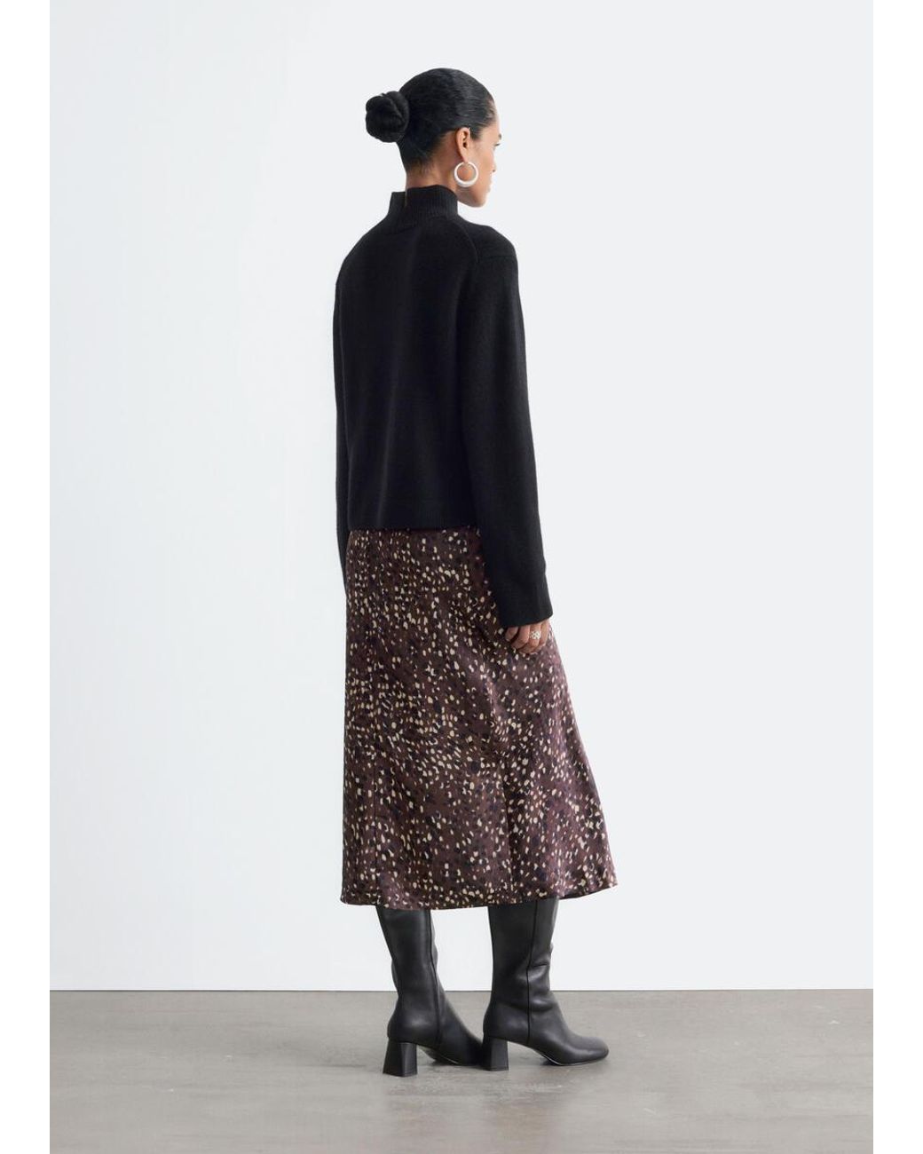 & Other Stories Blue Wool-Cashmere Mock Neck Jumper