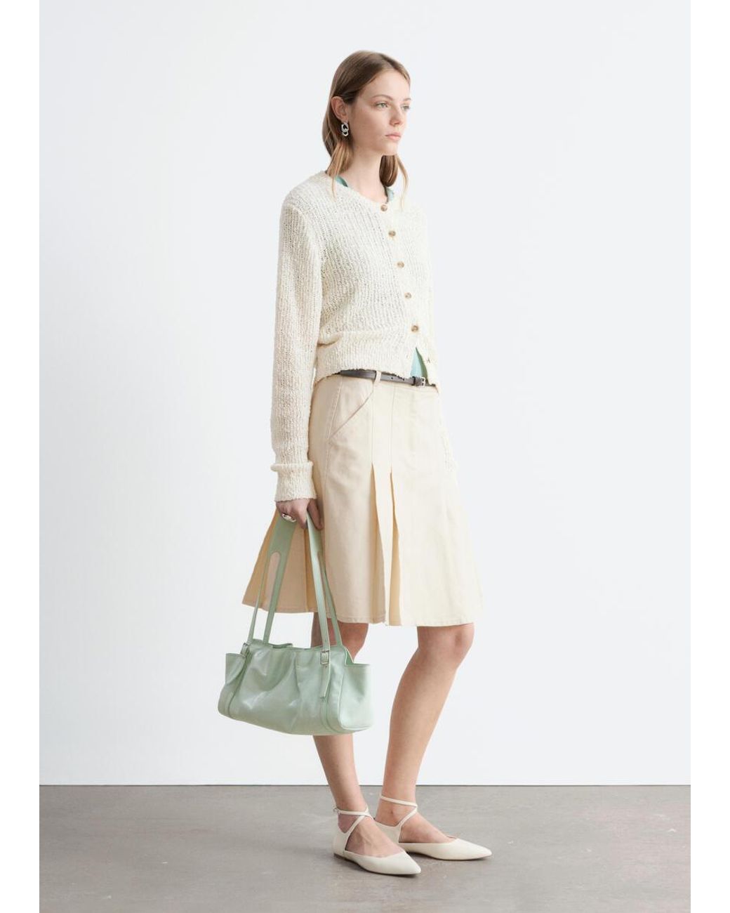 & Other Stories White Silk-Cotton Cardigan