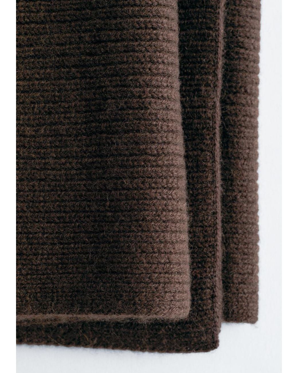 & Other Stories Brown Cashmere Knit Scarf