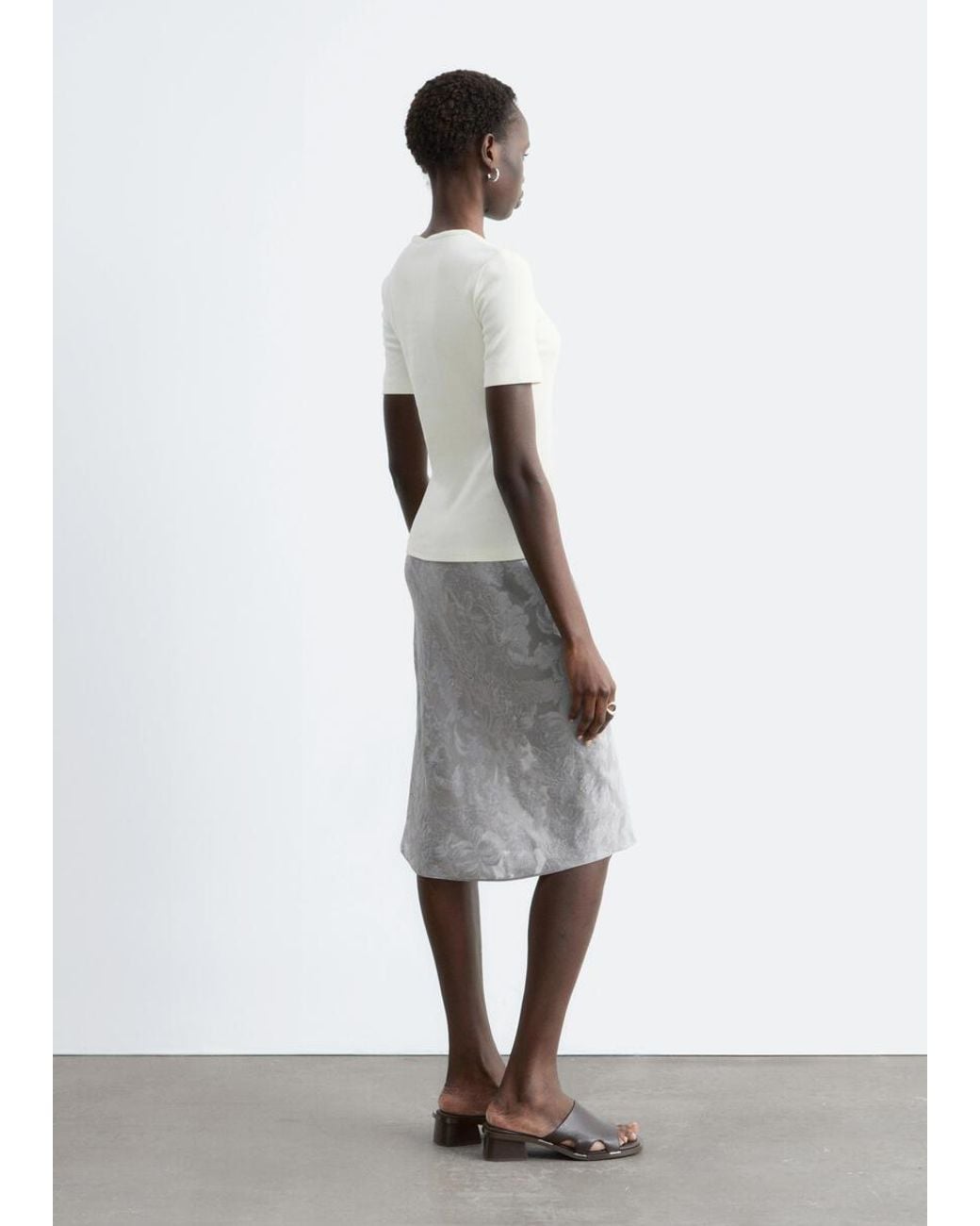 & Other Stories White Ribbed T-Shirt