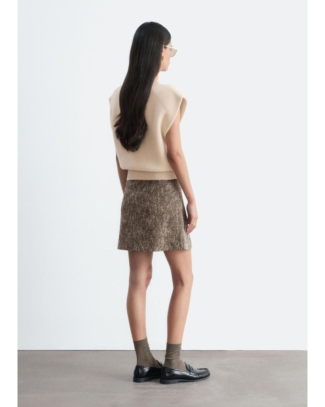 & Other Stories White Textured Mini Skirt