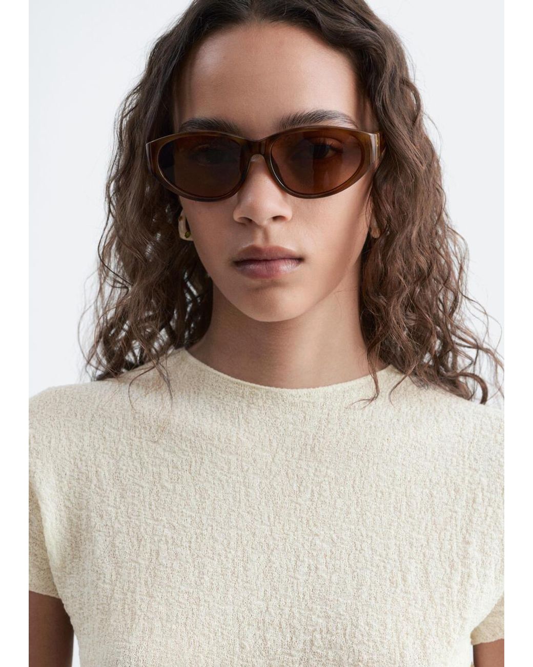 & Other Stories White Mock-Neck Top