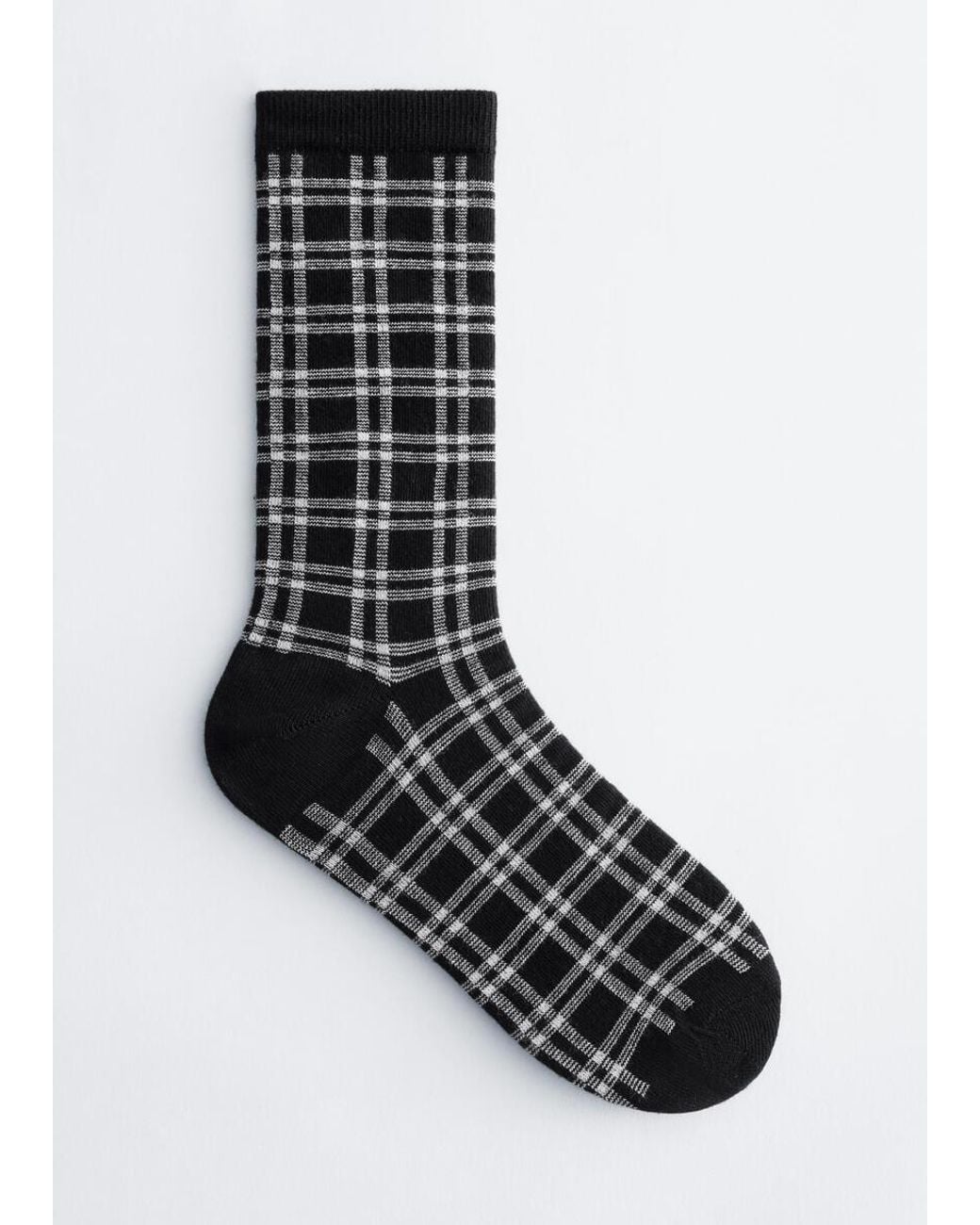 & Other Stories Black Checked Socks
