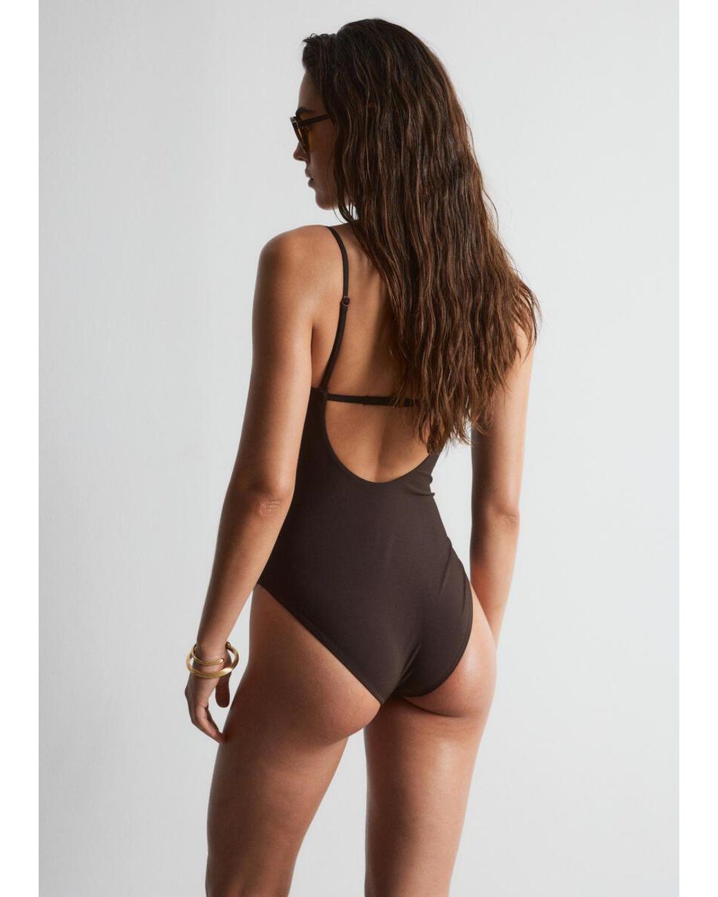& Other Stories Brown U-Wire Swimsuit
