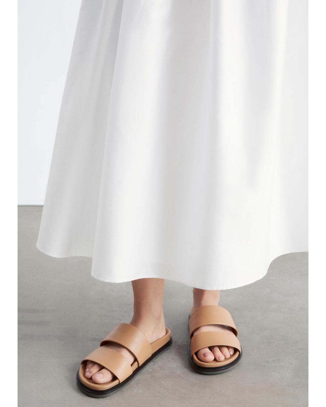 & Other Stories White Leather Sandals
