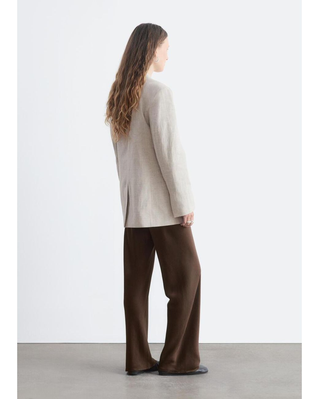 & Other Stories White Relaxed Cotton-Linen Blazer