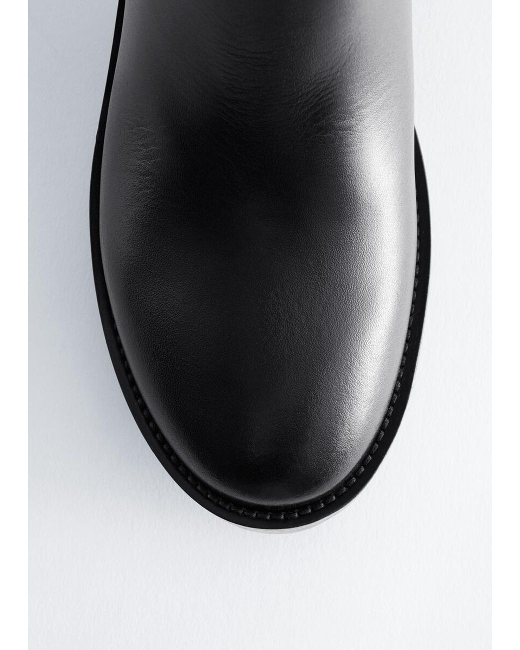 & Other Stories Black Knee-High Leather Boots