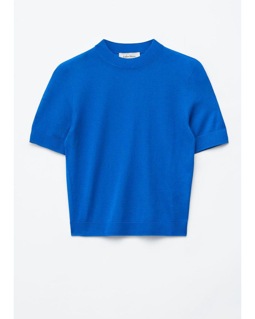 & Other Stories Blue Fine-Knit T-Shirt