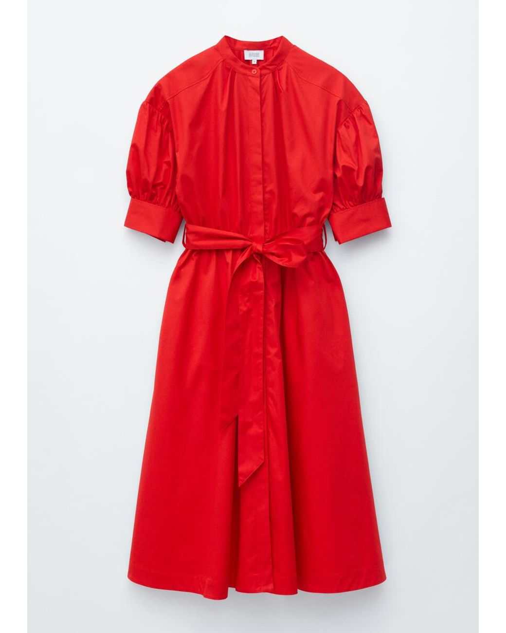 & Other Stories Red Belted Cotton Dress