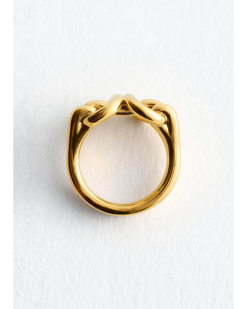 & Other Stories White Interlocking Loop Ring