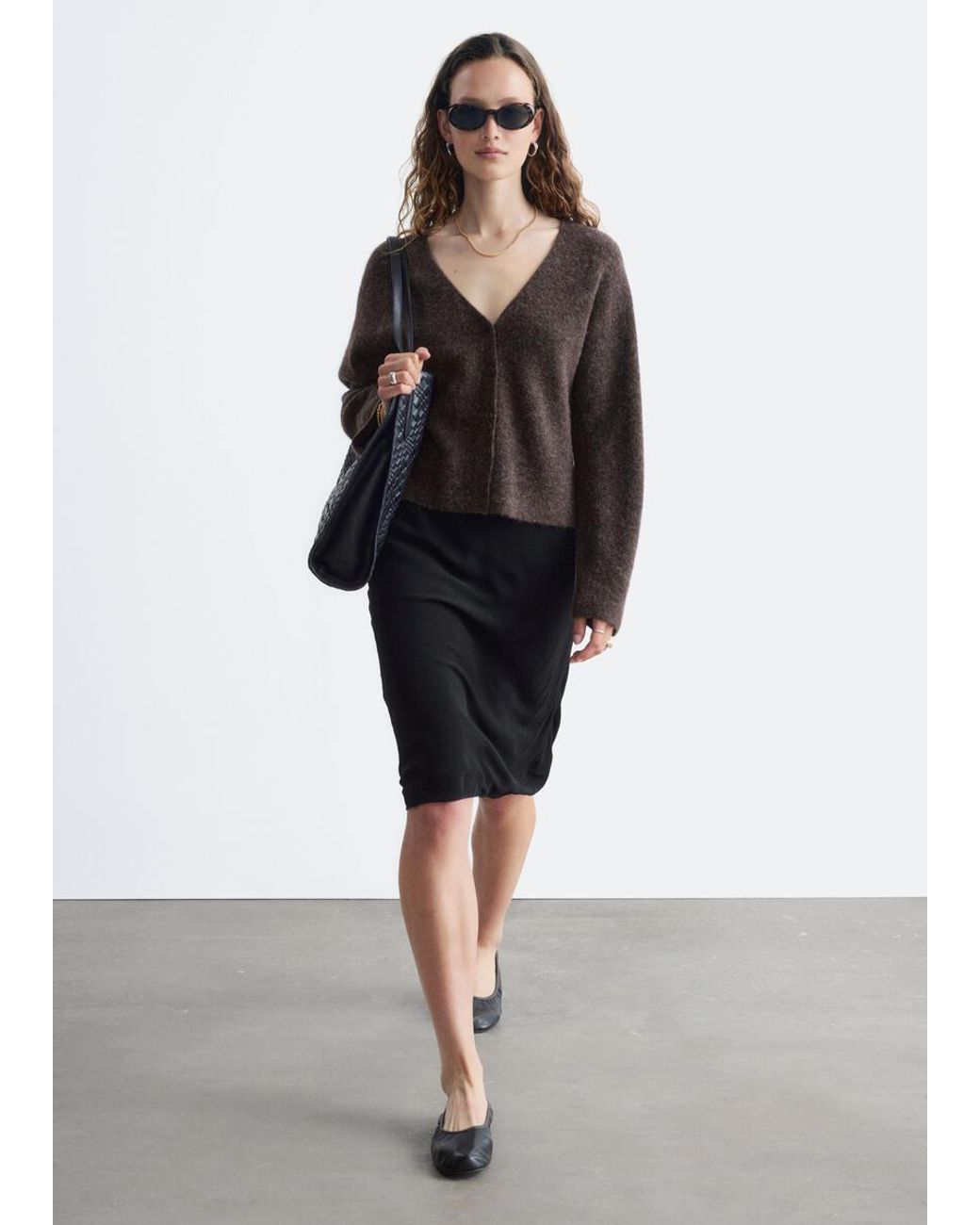 & Other Stories Black Alpaca-Blend Cardigan