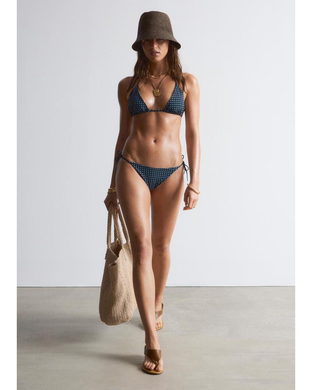 & Other Stories Black Triangle Bikini Top