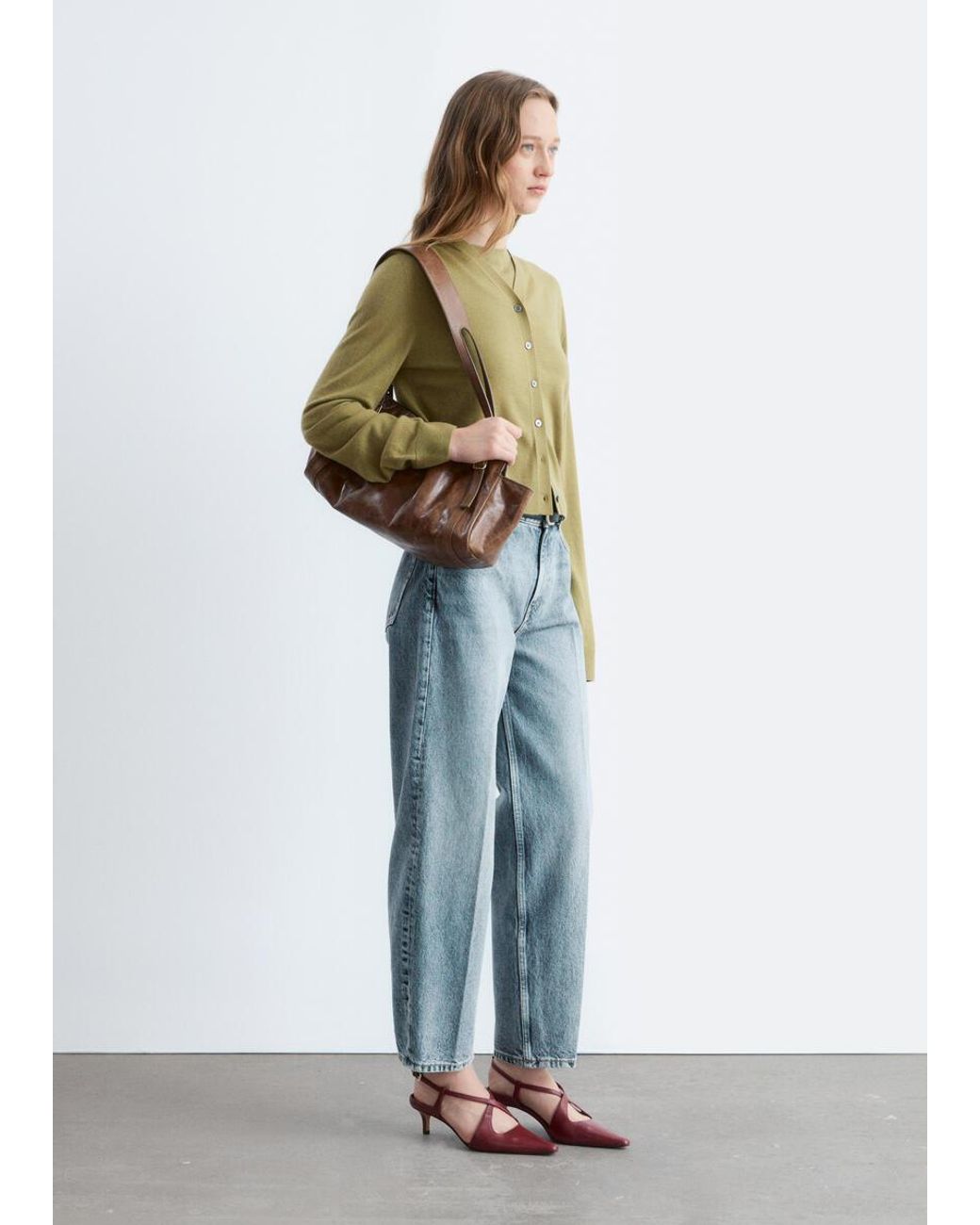 & Other Stories White Cropped Cashmere Cardigan