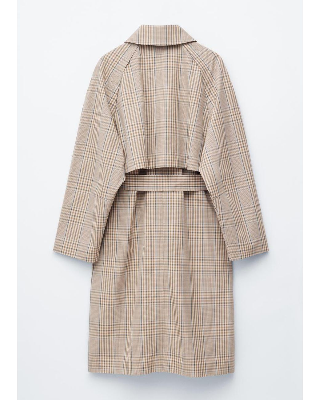 & Other Stories White Checked Buckle-Belt Trench Coat