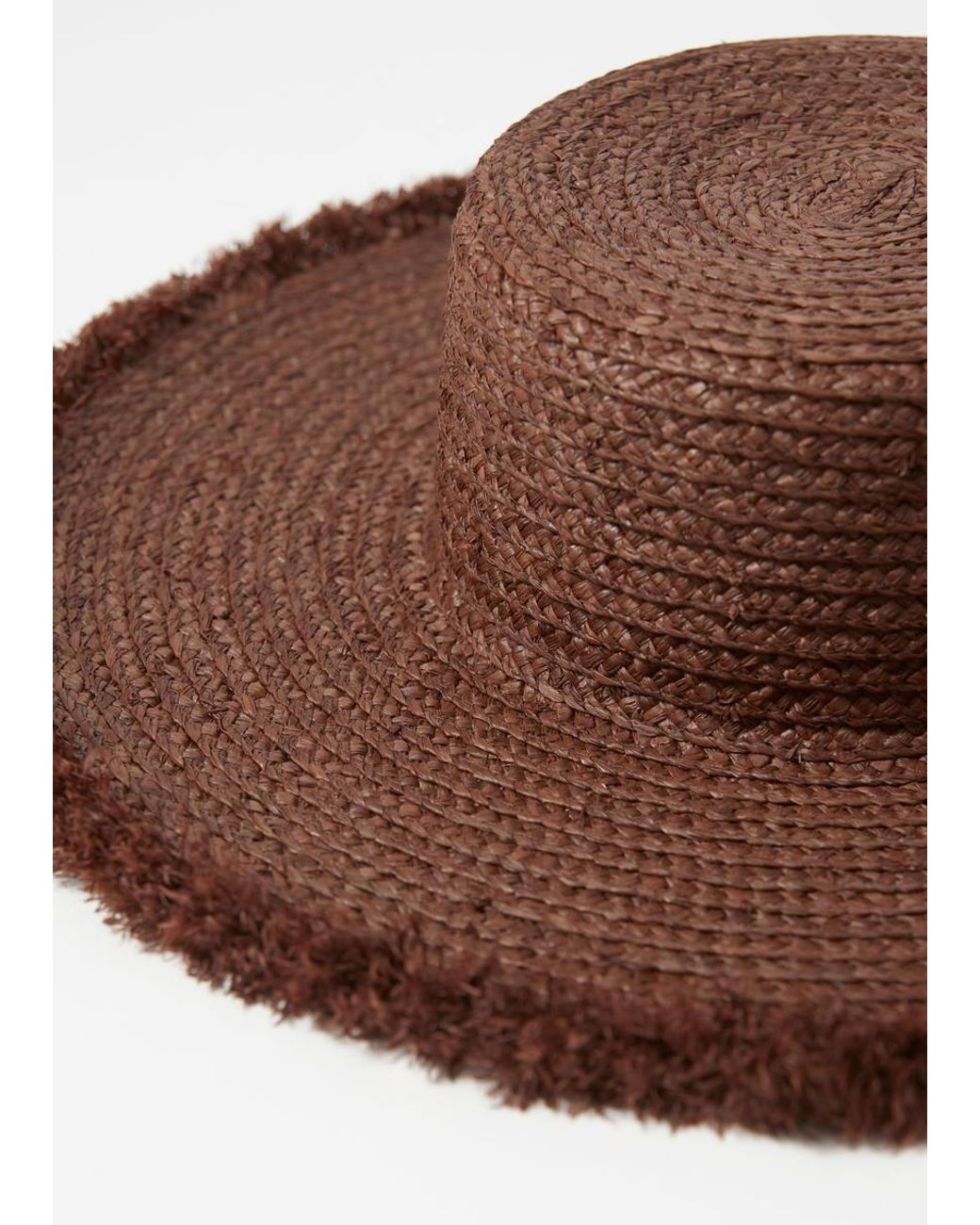 & Other Stories Brown Frayed Raffia Straw Hat
