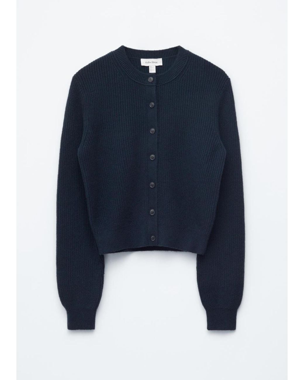 & Other Stories Blue Rib-Knit Cardigan