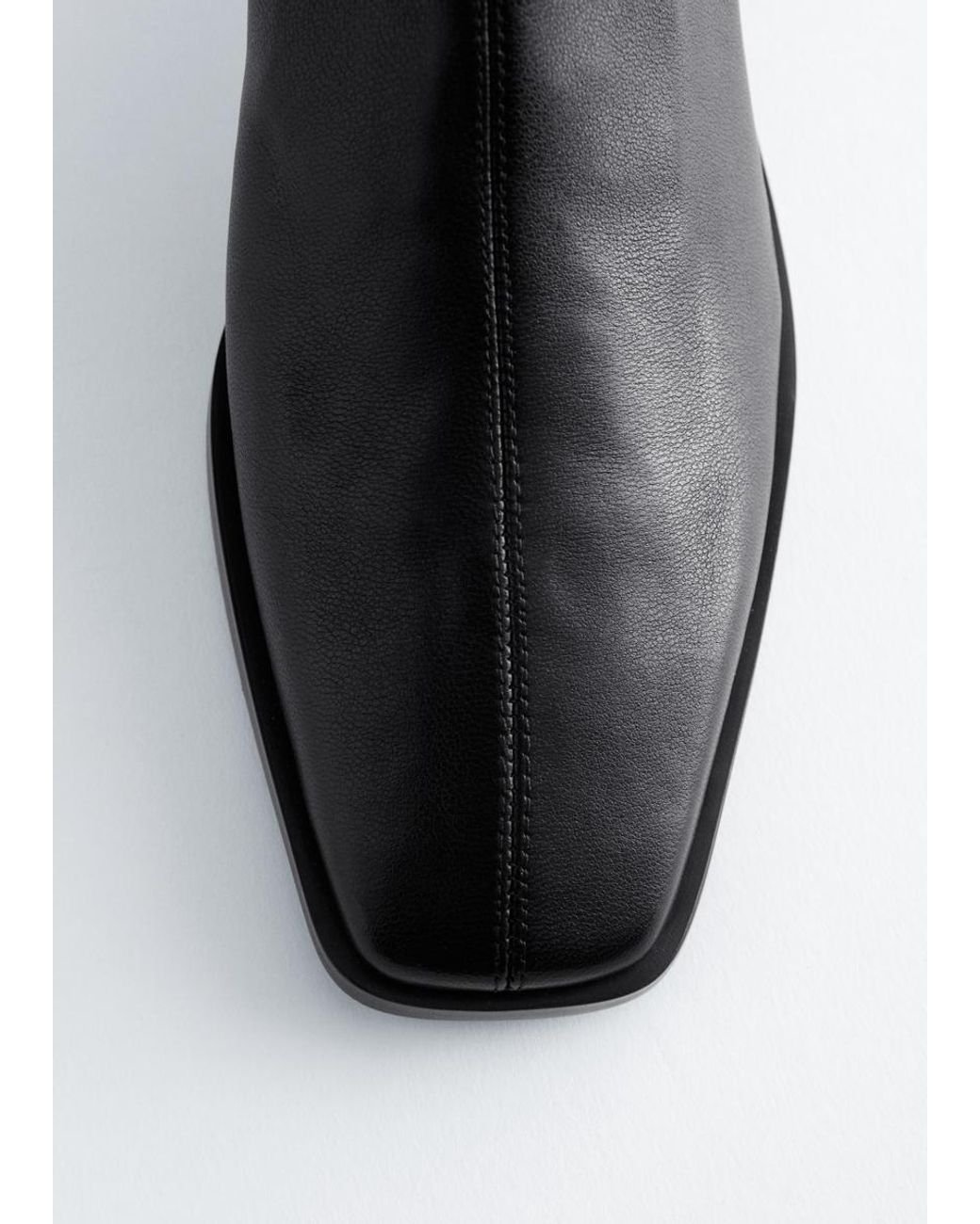 & Other Stories Black Leather Sock Boots