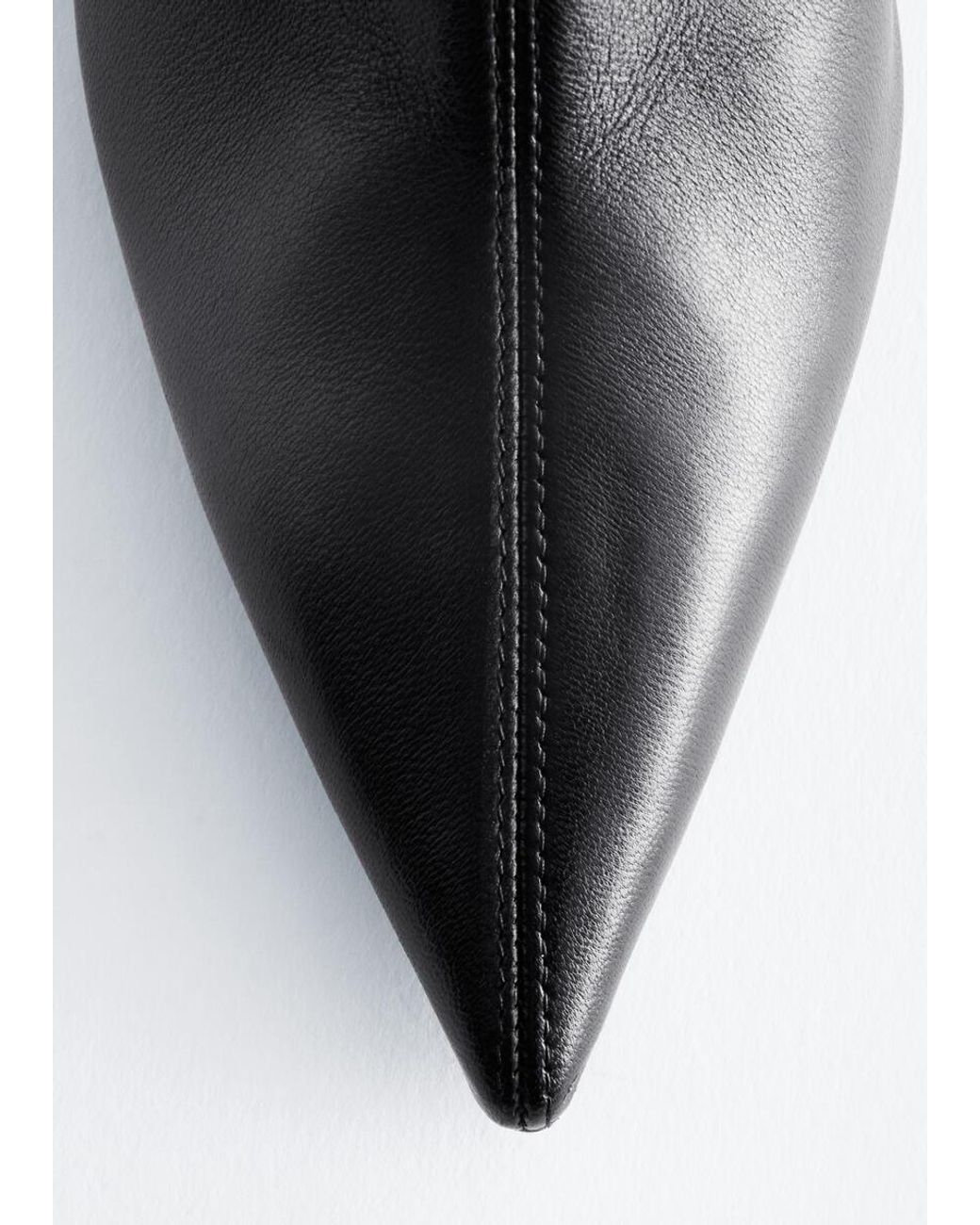 & Other Stories White Pointed Toe Leather Ankle Boots