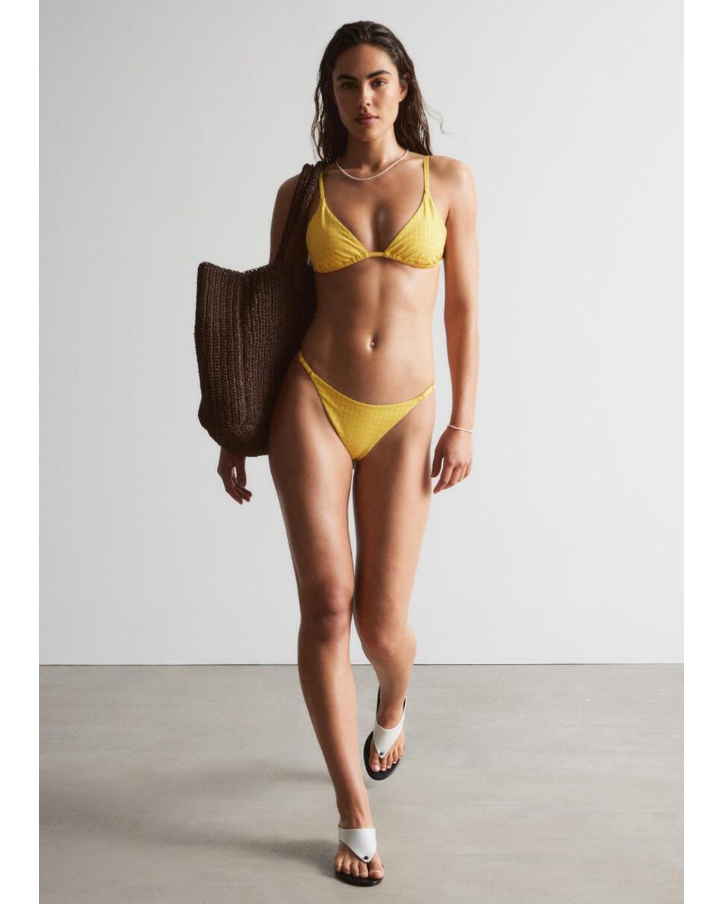 & Other Stories Natural Triangle Bikini Top